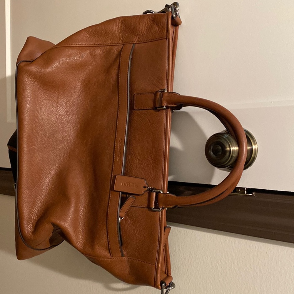 Coach leather laptop bag